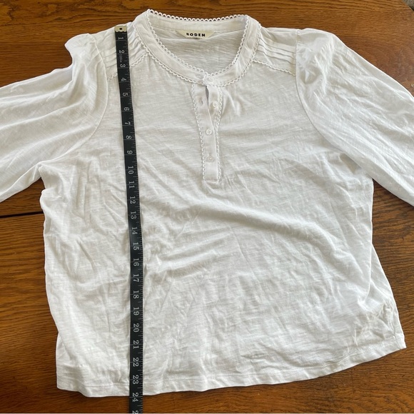 Boden | Henrietta Pintuck Henley Top in White, EUC, size 14 - Picture 11 of 13